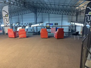 Upstairs seating at Apex Pickleball